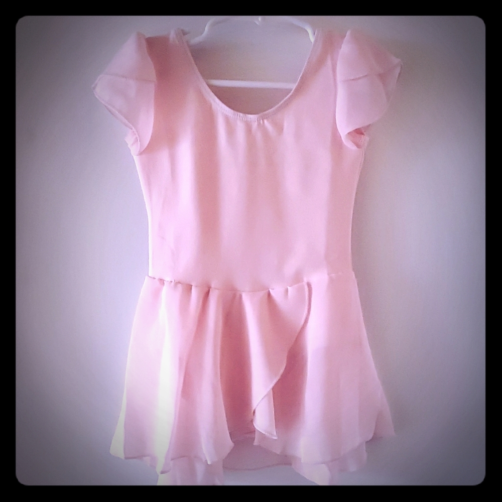 MdnMd girls flutter sleeve skirted leotard